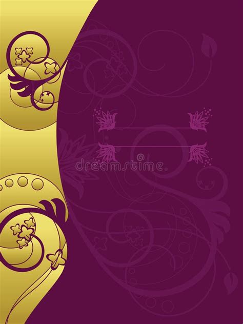 Gold And Purple Floral Background Stock Vector - Illustration of floral ...