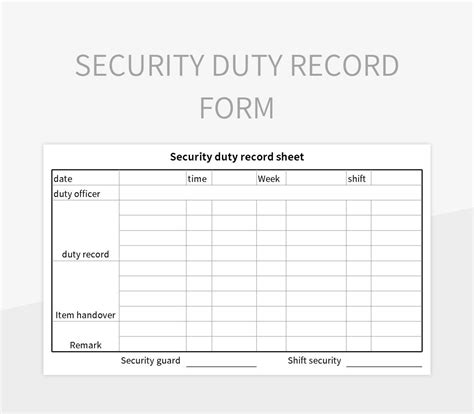 Property Security Shift Record Sheet Excel Template And, 55% OFF