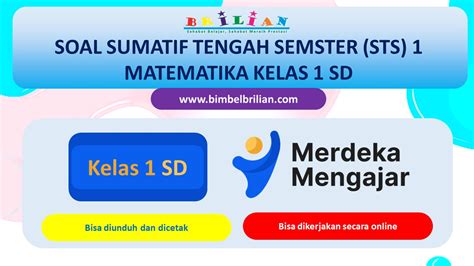 Soal STS Matematika Kelas 1 SD Semester 1 Dan Kunci Jawaban Bimbel