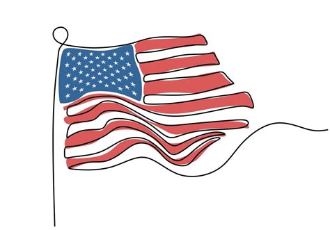 American flag continuous one line drawing minimalist design 3016850 ...