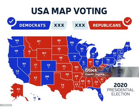 Karte Der Ergebnisse Der Uspräsidentschaftswahlen Usa Karte Abstimmung