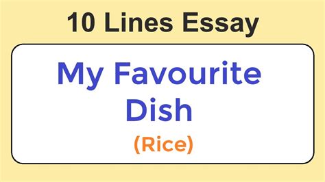 10 Lines On My Favourite Dish Essay On My Favourite Dish In English