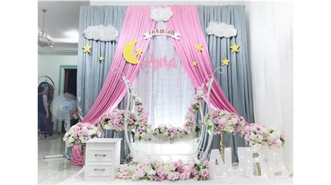 Tutorial Diy Dekorasi Tasmiyah Aqiqah Anak Perempuan Tema Pink Abu Abu