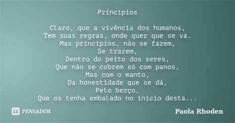 Princípios Claro Que A Vivência Dos Paola Rhoden Pensador