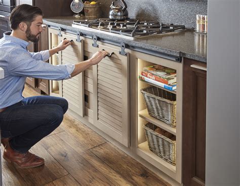 Open Display Base End Cabinets With Sliding Barn Doors Barn Doors