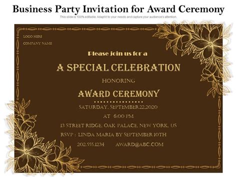 Business Party Invitation For Award Ceremony | Presentation Graphics ...