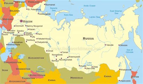 Map of Russian cities - Map Russian cities (Eastern Europe - Europe)