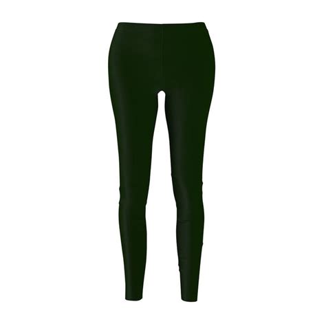 Basil Green Womens Casual Leggings Classic Solid Color Print Best