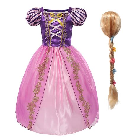 Rapunzel Dress For Girls Cinderella Belle Dress Up Fantasy Children