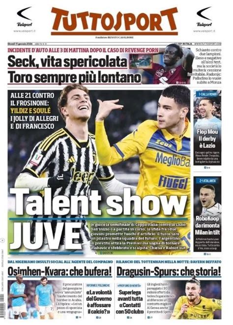 PRIMA PAGINA TUTTOSPORT Osimhen Kvara Che Bufera Dal Nigeriano