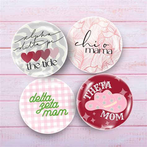 3 Game Day Buttons Sorority Pins College Football Tailgate Button Mom