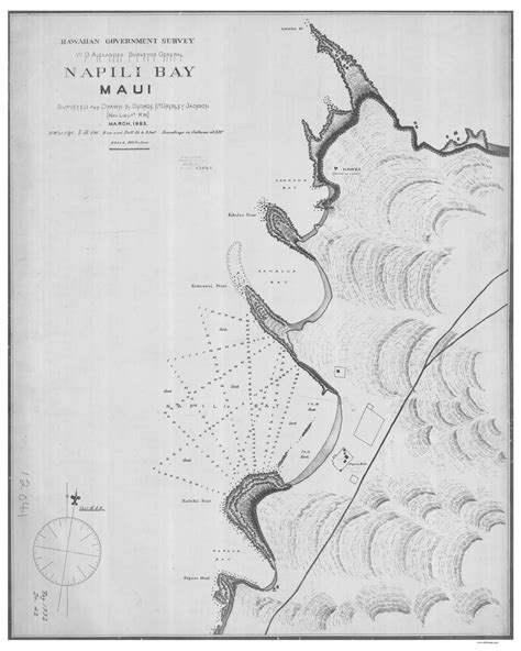 Napili Bay 1883 Nautical Map Maui Hawaii PC Harbors - Etsy