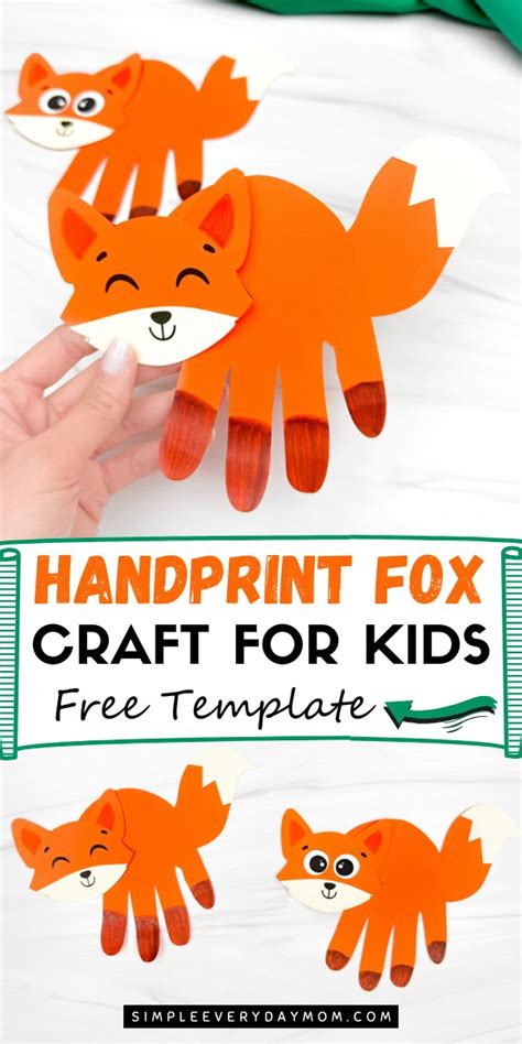 Adorable Handprint Fox Craft For Kids Free Template Doityourself