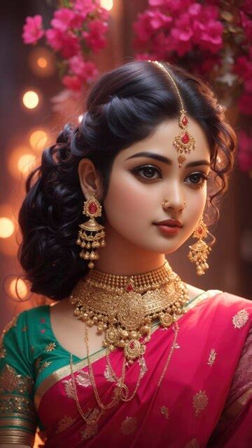 premium ai image indian women  saree simple  cute