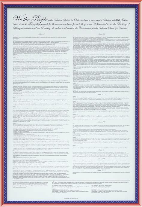 U.S. Constitution Poster - Contemporary Black and White