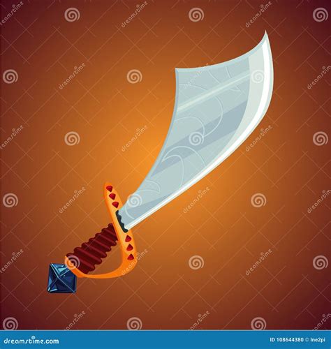 Fantasy Pirate Saber Cartoon Sword Icon Magic Weapon Game Design