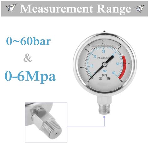 Medidor De Gua Hidr Ulica Pressure Gauge Escala Dupla Off