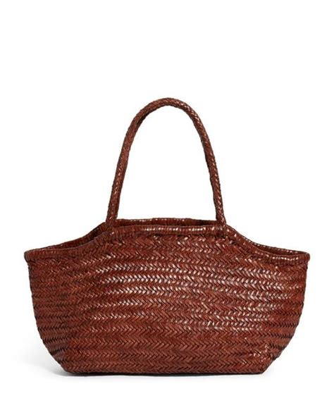 Weekend By Maxmara Leather Woven Tote Bag In Red Lyst