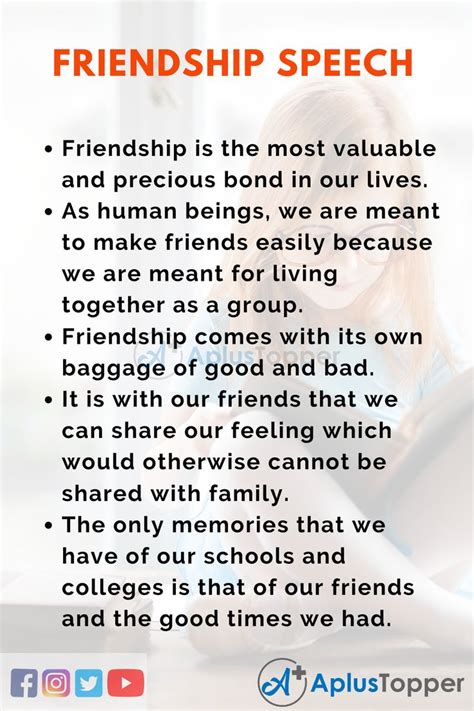 Friendship Speech | Speech on friendship for Students and Children in ...