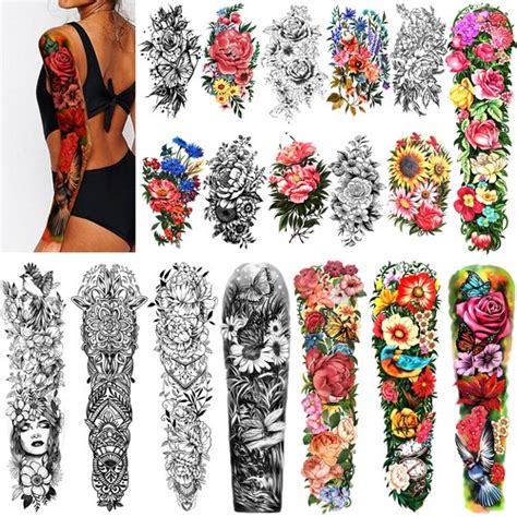 Extra Large Waterproof Temporary Tattoos Sheets Full Arm Etsy