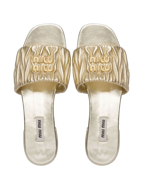 Miu Miu Matelass Nappa Leather Sandals Farfetch