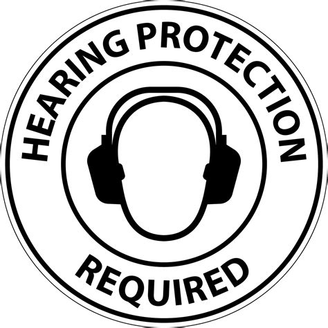 Notice Hearing Protection Required Sign On White Background 24799050