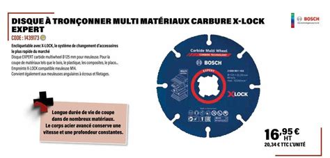 Promo Disque à Tronçonner Multi Matériaux Carbure X lock Expert chez