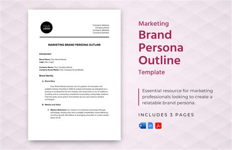 Marketing Brand Persona Outline Template in PDF, Word, Google Docs ...