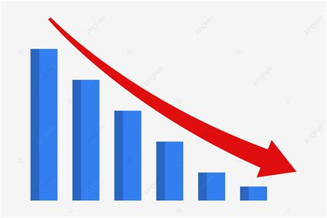 Char Of Economy Down Or Recession With Red Arrow Economy Down