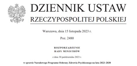 Narodowy Program Ochrony Zdrowia Psychicznego Na Lata