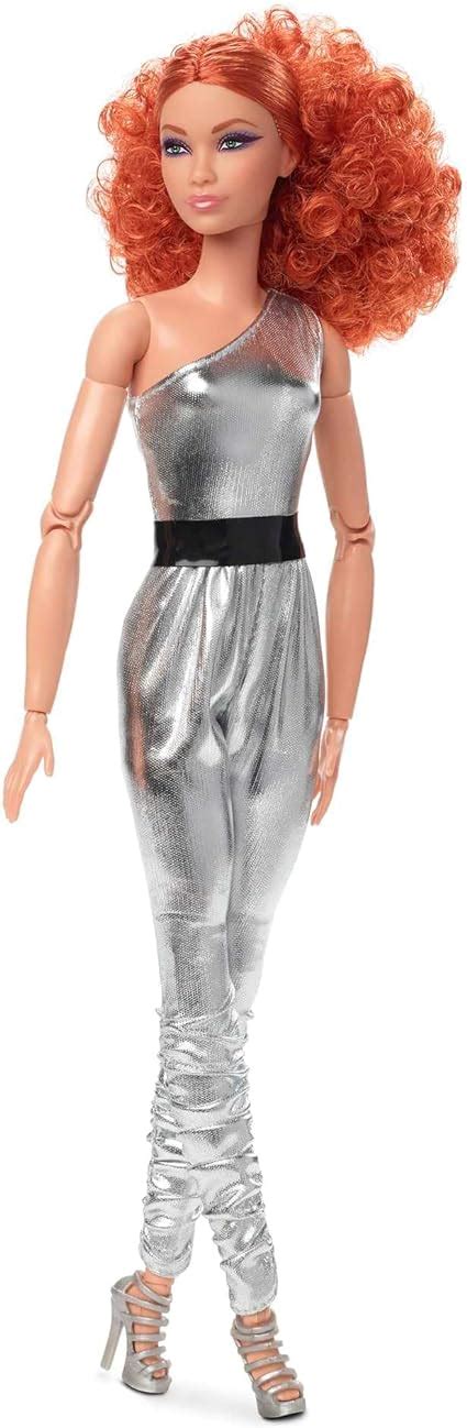 Amazon Es Barbie Signature Looks Pelirroja Mu Eca Con Mono Metalizado