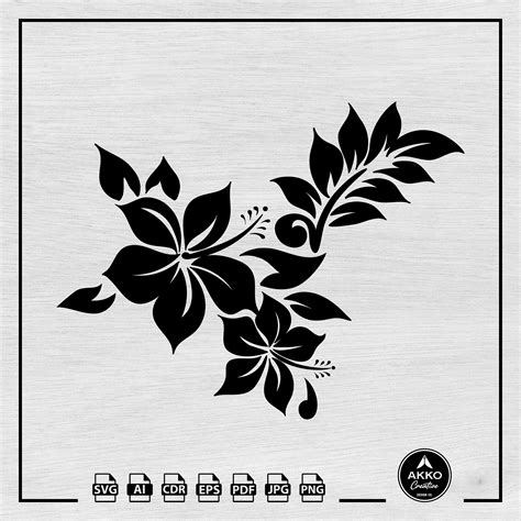 Hibiscus Flower Svg Png Hawaiian Flowers Svg Tropical Flower Svg