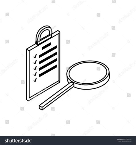 Search Magnifying Glass Checklist Vector Illustration เวกเตอร์สต็อก ปลอดค่าลิขสิทธิ์