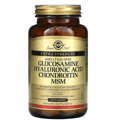 Solgar, Glucosamine Hyaluronic Acid Chondroitin MSM, 120 Tablets - iHerb