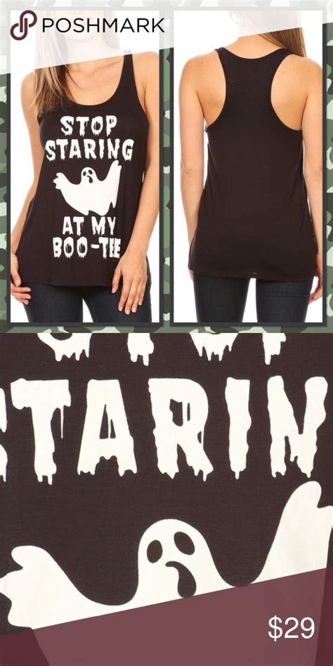 Halloween Stop Staring At My Boo Tee Graphic Tank Boo Tees Clothes