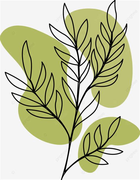 Green Leaf Line Style Leaf Drawing Leaf Sketch Leaf Png And Vector