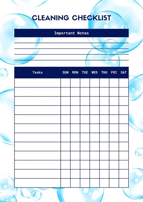 Free Printable Bathroom Cleaning Checklist Templates Pdf Off