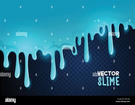 Sticky Blue Oozing Blue Slime Dripping Texture Background Vector