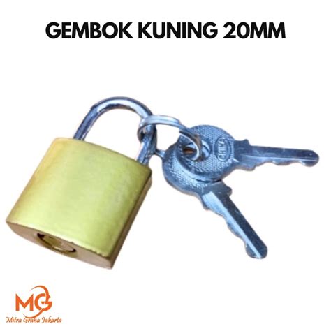 Jual Gembok Kecil Kuning Untuk Tas Kunci Koper Ukuran 20 Mm 20mm