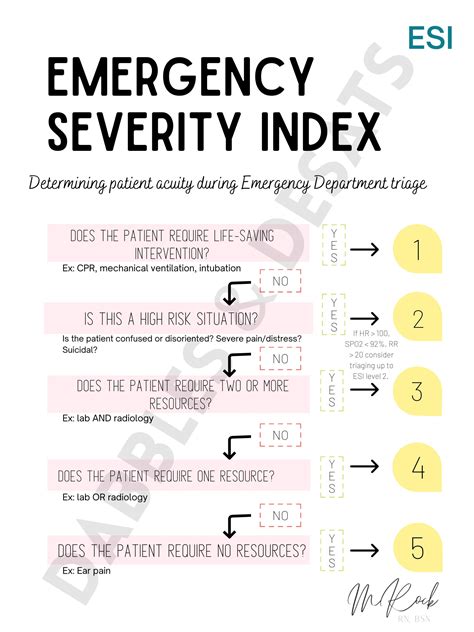 Esi Emergency Severity Index Flowchart Nursing Er Cheat Etsy