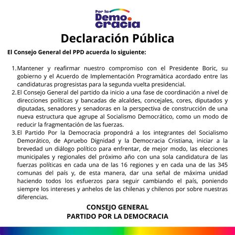 Partido por la Democracia on Twitter Informamos a la opinión pública