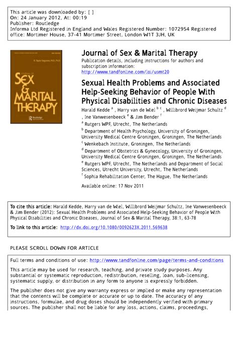 Pdf Sexual Health Problems And Associated Help Seeking Behavior Of