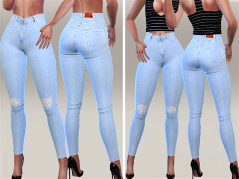 The Sims Resource Denim Skinny Jeans 059 By Pinkzombiecupcakes • Sims 4 Downloads