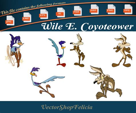 Wile E. Coyote Digital Road Runner Instant Download Layered - Etsy