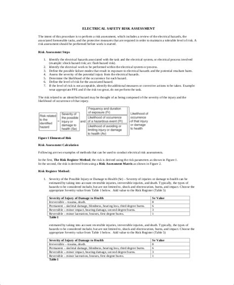 Electrical Risk Assessment Template