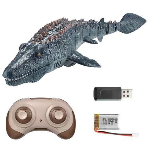 RC Mosasaurus Toy High Simulation Mosasaurus Toy Electric Animal Water Toy with 500mAh Battery ...