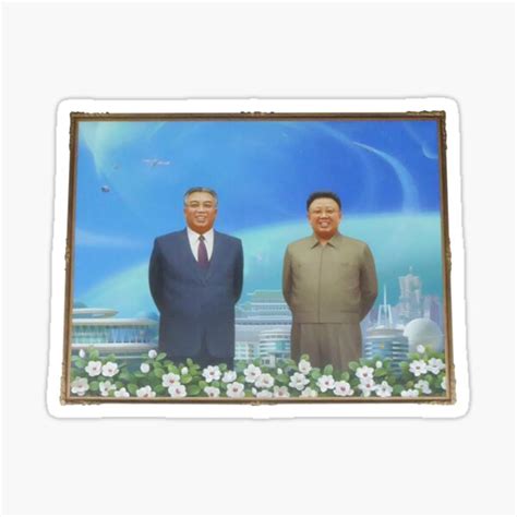 Kim Il Sung And Kim Jong Il Portrait North Korea Dprk 2 Sticker For