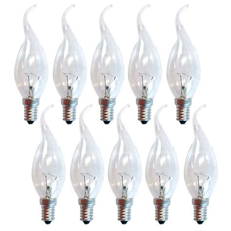 10 x Kerze windstoß klar 40W E14 Cosylight Glühbirne Glühlampe