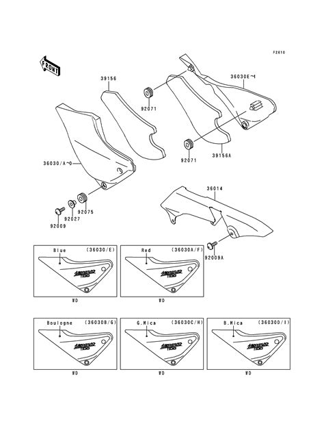 CACHE LATERAL GARDE CHAINE POUR ZEPHYR 1100 ZR1100 A1 BLEU 1992 EUROPE