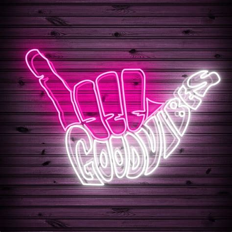 Good Vibes Shaka Neon Sign Good Vibes Only Led Neon Sign Etsy Neon